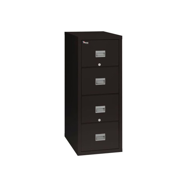 Fire King Fireking Fireproof 4 Drawer Vertical File Cabinet Legal 20-13/16"Wx31-9/16"Dx52-3/4"H Black 4P2131-CBL - main